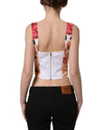 Dolce & Gabbana Multicolor Floral Cropped Bustier Tank Top