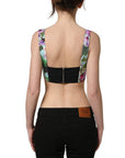 Dolce & Gabbana Multicolor Floral Cropped Bustier Tank Top