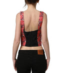 Dolce & Gabbana Multicolor Floral Cropped Bustier Tank Top