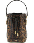 Fendi Brown Velvet Leather Handbag