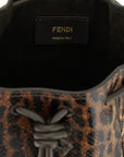 Fendi Brown Velvet Leather Handbag
