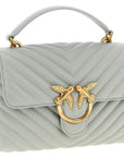 PINKO Gray Lambskin Handbag