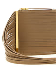 Elisabetta Franchi Beige Leather Clutch Bag