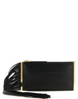 Elisabetta Franchi Black Leather Clutch Bag
