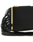 Elisabetta Franchi Black Leather Clutch Bag