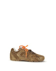 Miu Miu Brown Calf Leather Bos Taurus Athletic Sneakers