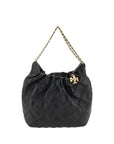 Tory Burch Black Calf Leather Bos Taurus Shoulder Bag