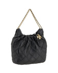 Tory Burch Black Calf Leather Bos Taurus Shoulder Bag