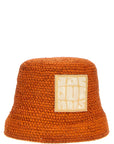 Jacquemus Orange Raffia Bucket Hat