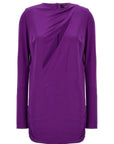 Versace Purple Viscose Short Dress