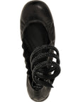 RENE CAOVILLA Black Lamb Leather Ballet Flats