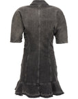 Ganni Black Cotton Short Dress