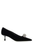 Jimmy Choo Black Textile Mid Heel Pumps
