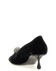 Jimmy Choo Black Textile Mid Heel Pumps