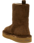 Fendi Brown Calf Leather Bos Taurus Ankle Boots