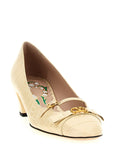 Valentino Garavani White Calfskin Mid Heel Pumps