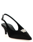 Magda Butrym Black Silk Mid Heel Pumps