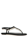 RENE CAOVILLA Black Viscose Flat Sandals