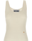 Moschino White Virgin Wool Sleeveles T-Shirt