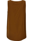 Max Mara Brown Silk Sleeveles T-Shirt