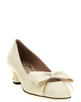 Valentino Garavani White Goatskin Mid Heel Pumps