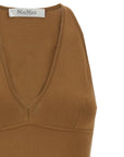 Max Mara Brown Viscose Sleeveles T-Shirt