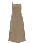 Fendi Gray Silk Midi Dress