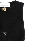 Marine Serre Black Viscose Tank Tops