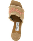 Jimmy Choo Beige Textile Platform Sandals