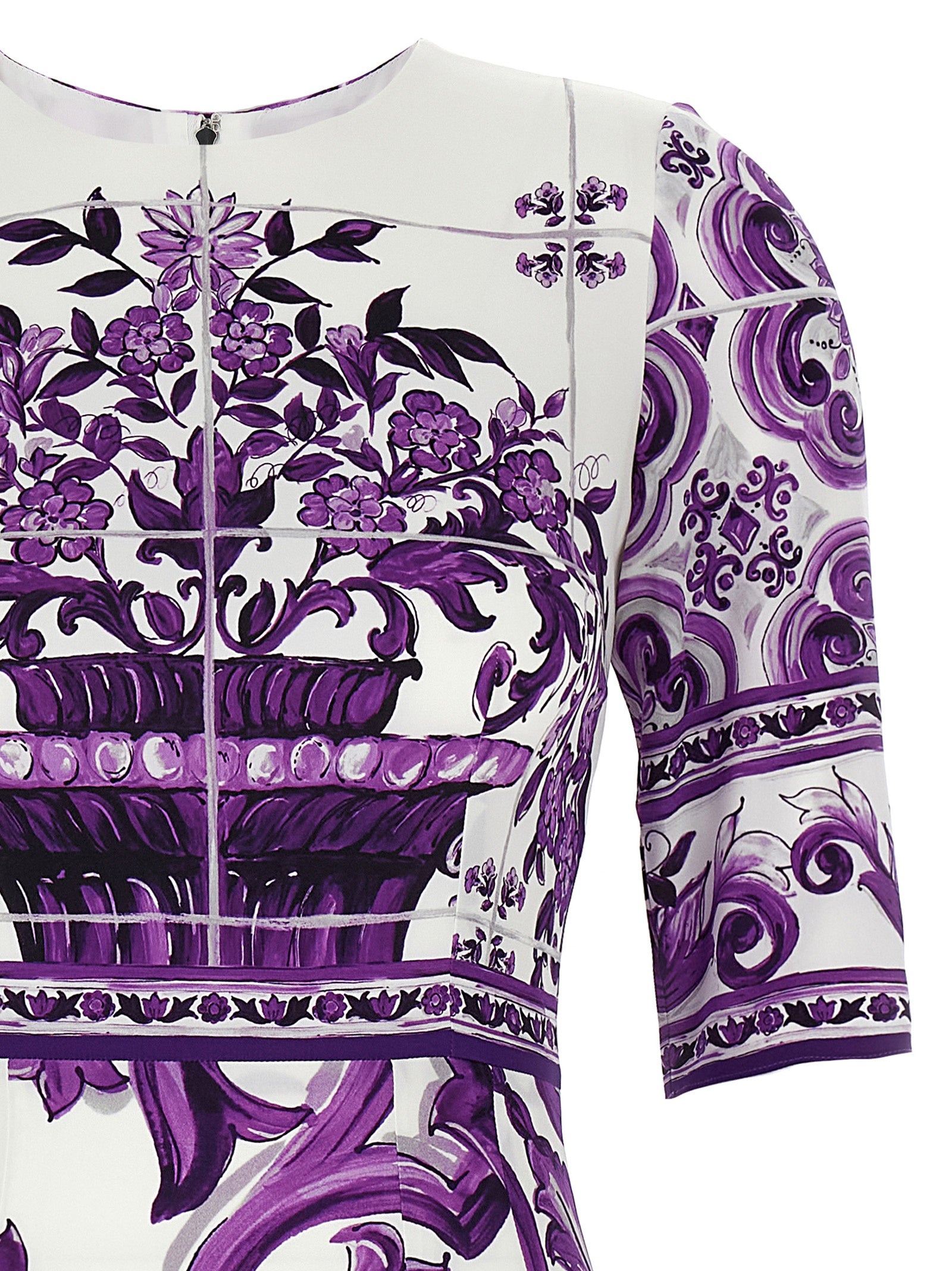 Dolce &amp; Gabbana Purple Silk Midi Dress