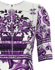 Dolce & Gabbana Purple Silk Midi Dress
