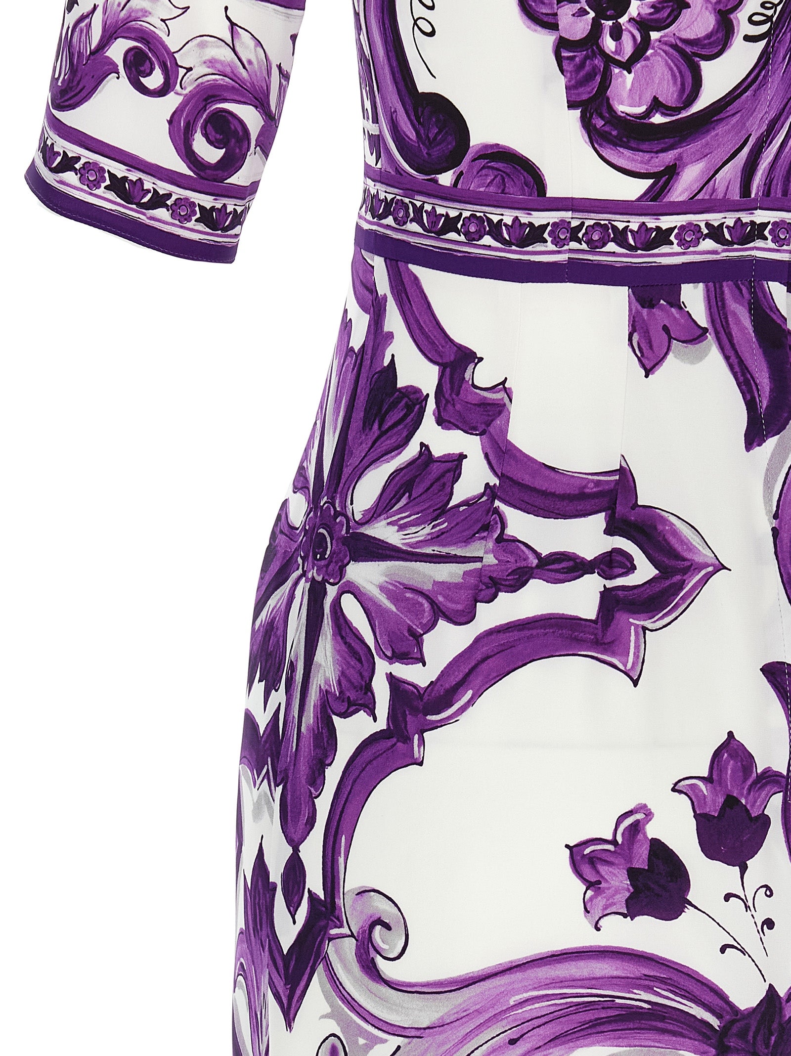Dolce &amp; Gabbana Purple Silk Midi Dress