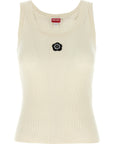 Kenzo White Viscose Sleeveles T-Shirt