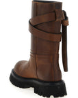 Moschino Brown Velvet Leather Over The Knee