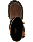 Moschino Brown Velvet Leather Over The Knee