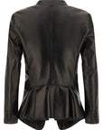 Alexander McQueen Black Lamb Leather Blazer