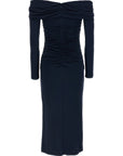 Carolina Herrera Blue Marabou Midi Dress