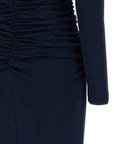 Carolina Herrera Blue Marabou Midi Dress