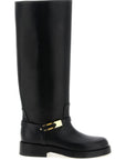 Elisabetta Franchi Black Calfskin Over The Knee
