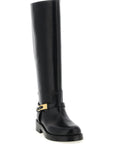 Elisabetta Franchi Black Calfskin Over The Knee