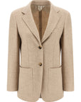 Max Mara Beige Alpaca Leather Blazer