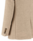 Max Mara Beige Alpaca Leather Blazer