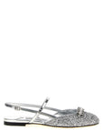 Jimmy Choo Silver Tencel Ballet Flats