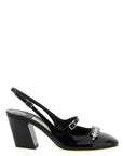 Jimmy Choo Black Leather Mid Heel Pumps