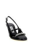 Jimmy Choo Black Leather Mid Heel Pumps