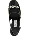 Jimmy Choo Black Leather Mid Heel Pumps