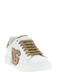 Dolce & Gabbana Beige Calfskin Sneakers
