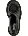 Moschino Black Leather Platform Loafers