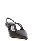 Jimmy Choo Brown Leather Mid Heel Pumps