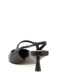Jimmy Choo Brown Leather Mid Heel Pumps